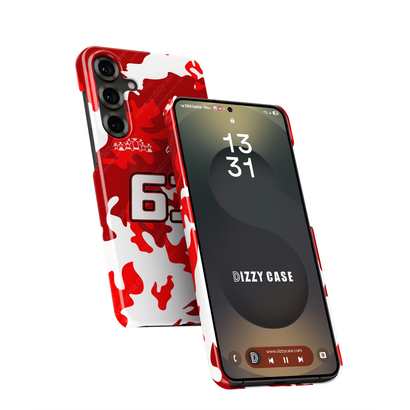 Francesco Bagnaia #63 Red Camo Helmet Phone Case | Ducati MotoGP 2026 Edition for Samsung Galaxy
