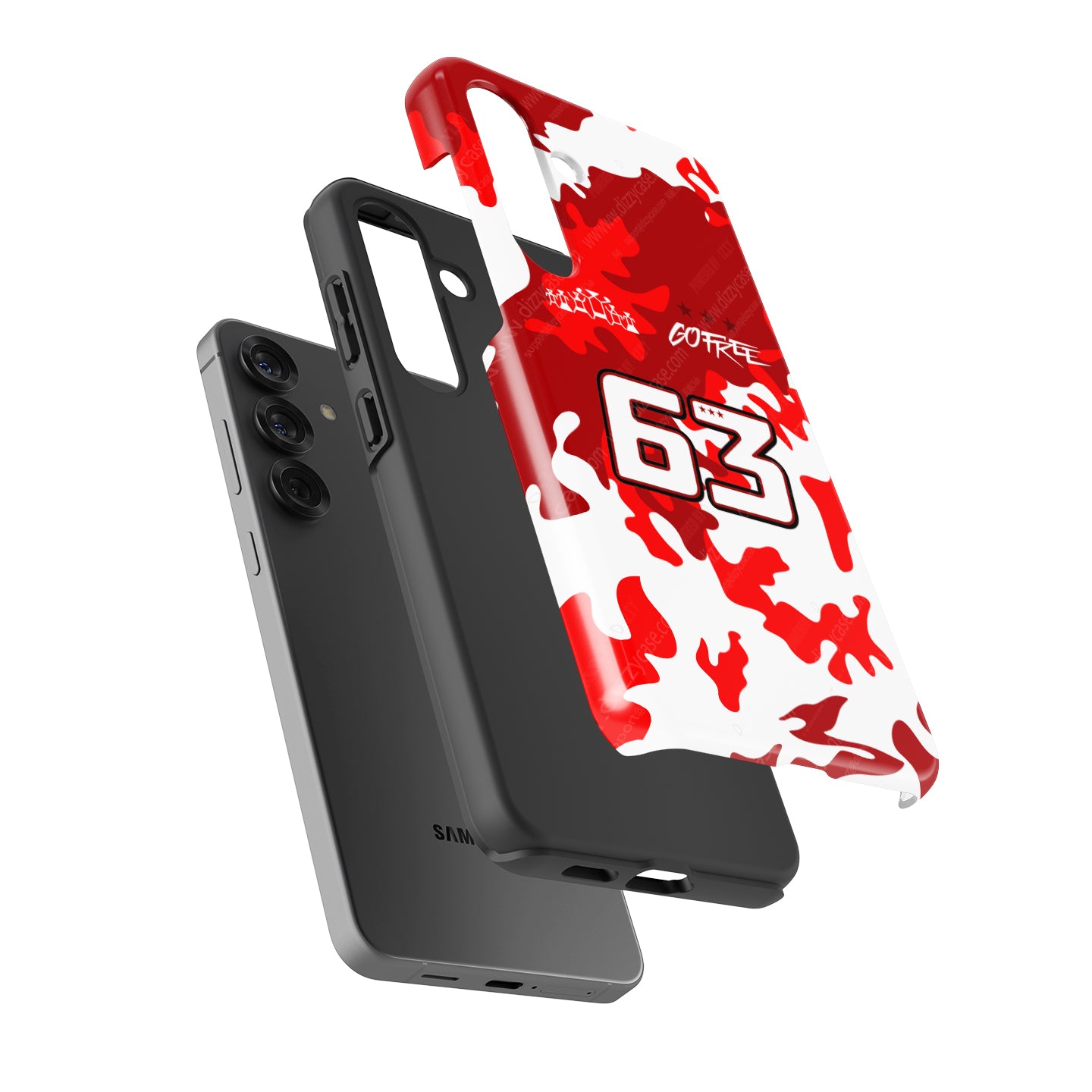 Francesco Bagnaia #63 Red Camo Helmet Phone Case | Ducati MotoGP 2026 Edition for Samsung Galaxy
