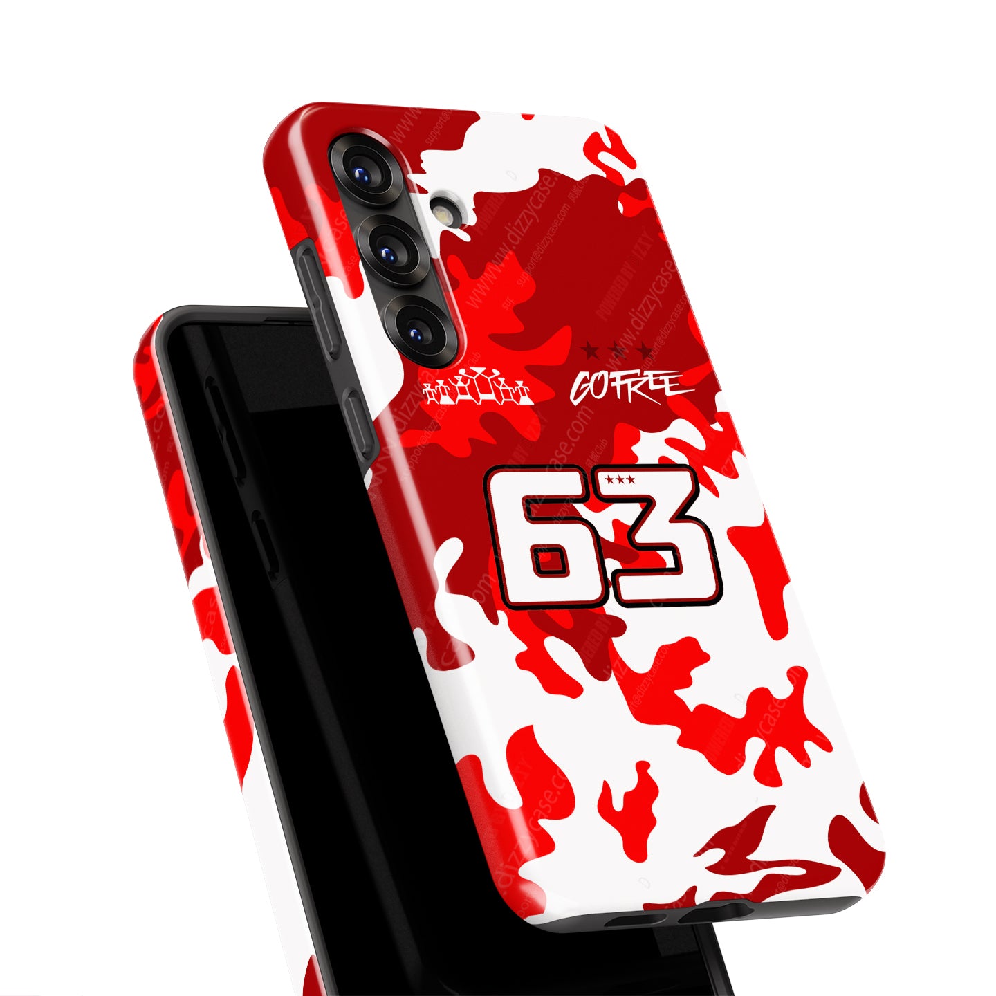 Francesco Bagnaia #63 Red Camo Helmet Phone Case | Ducati MotoGP 2026 Edition for Samsung Galaxy
