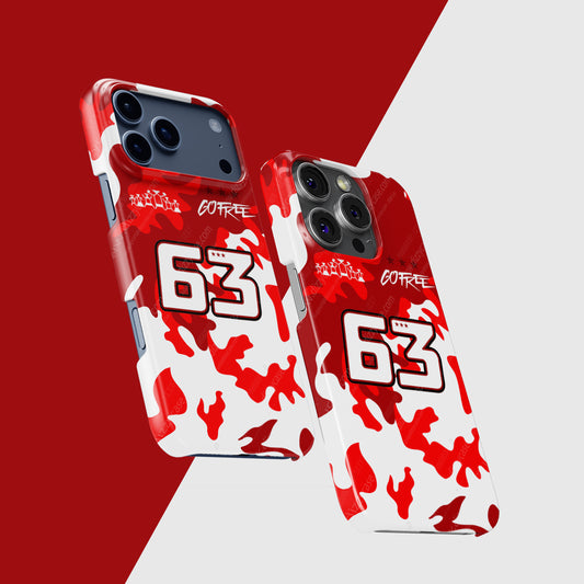 Francesco Bagnaia #63 Red Camo Helmet Phone Case | Ducati MotoGP 2026 Edition for iPhone