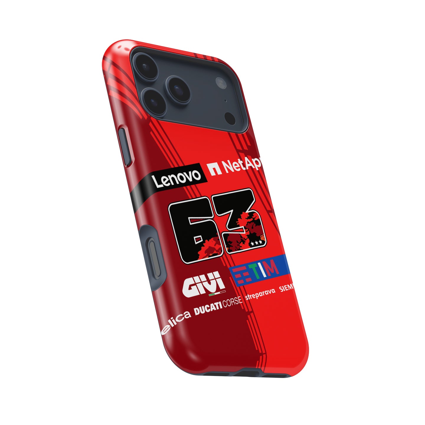 Francesco Bagnaia MotoGP Ducati Phone Case – #63 Racing Livery Tribute for iPhone