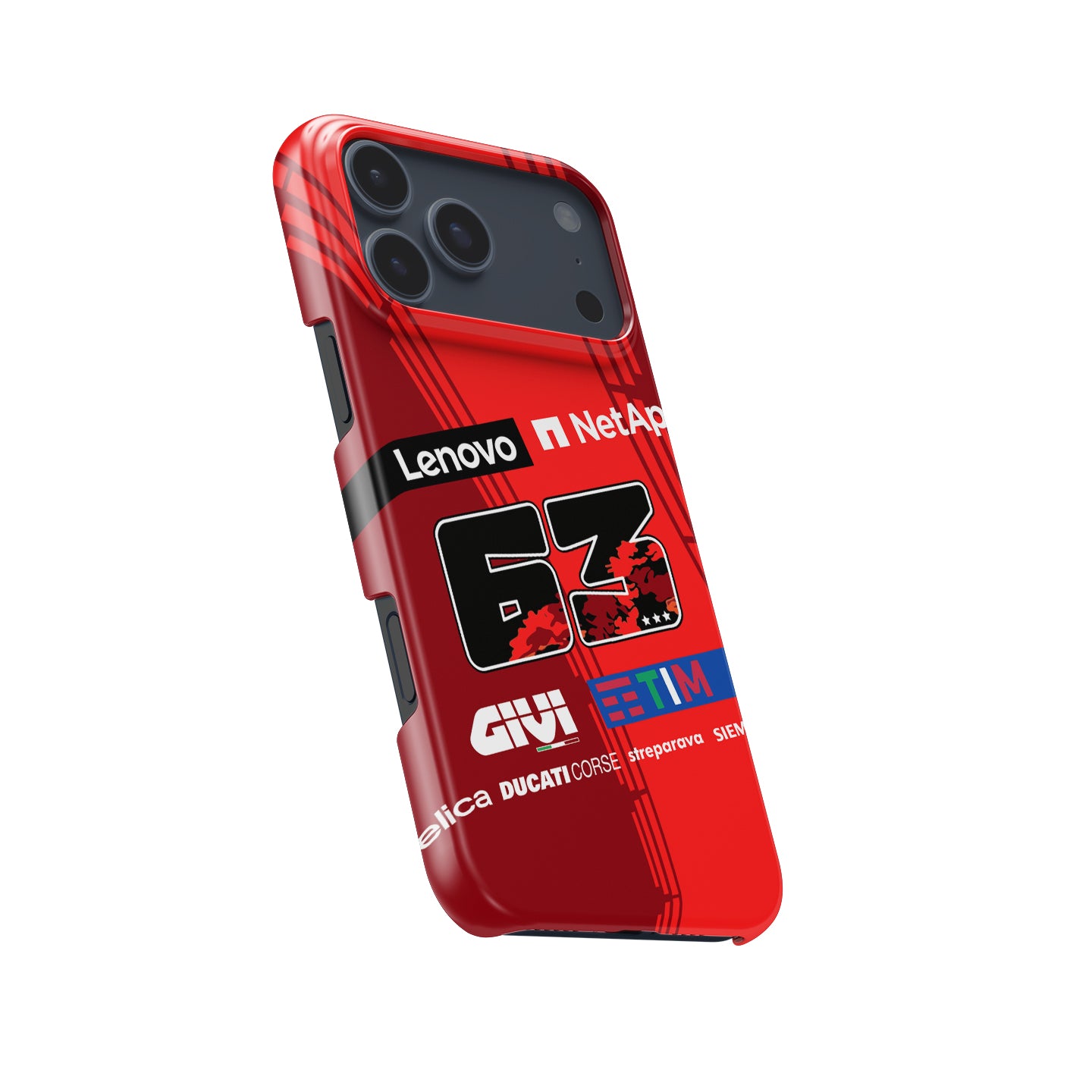 Francesco Bagnaia MotoGP Ducati Phone Case – #63 Racing Livery Tribute for iPhone