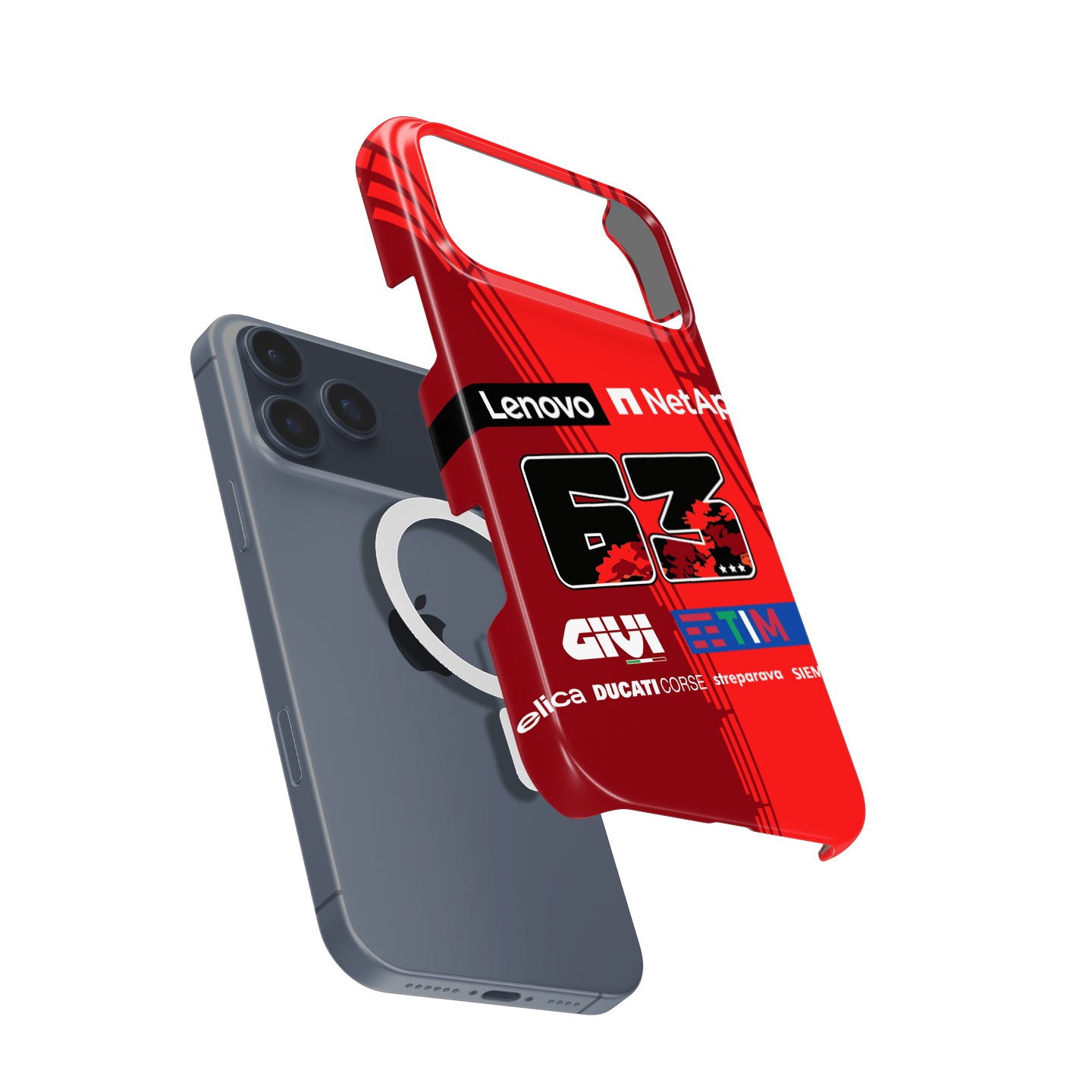 Francesco Bagnaia MotoGP Ducati Phone Case – #63 Racing Livery Tribute for iPhone
