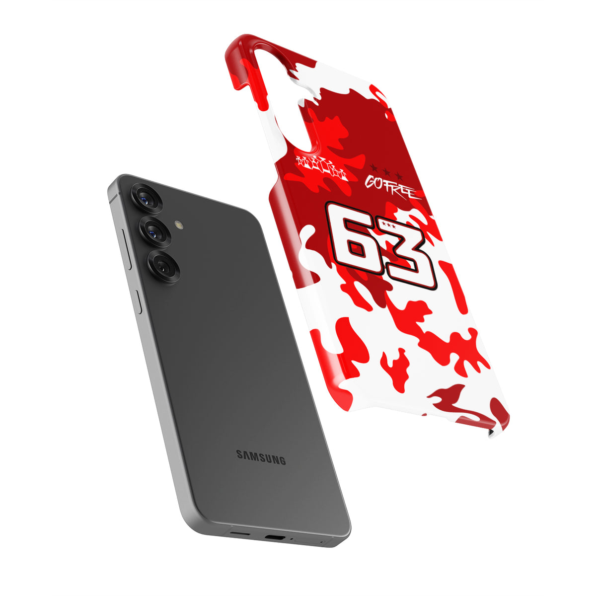 Francesco Bagnaia #63 Red Camo Helmet Phone Case | Ducati MotoGP 2026 Edition for Samsung Galaxy