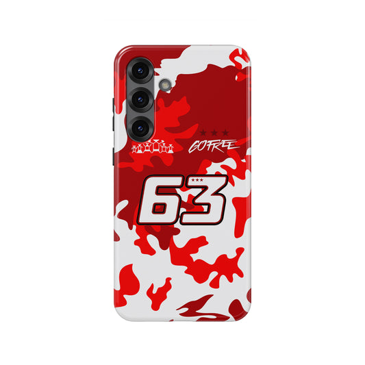 Francesco Bagnaia #63 Red Camo Helmet Phone Case | Ducati MotoGP 2026 Edition for Samsung Galaxy