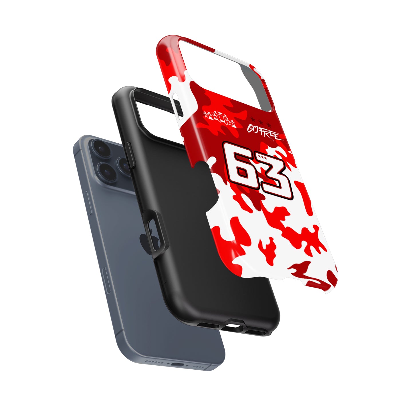 Francesco Bagnaia #63 Red Camo Helmet Phone Case | Ducati MotoGP 2026 Edition for iPhone