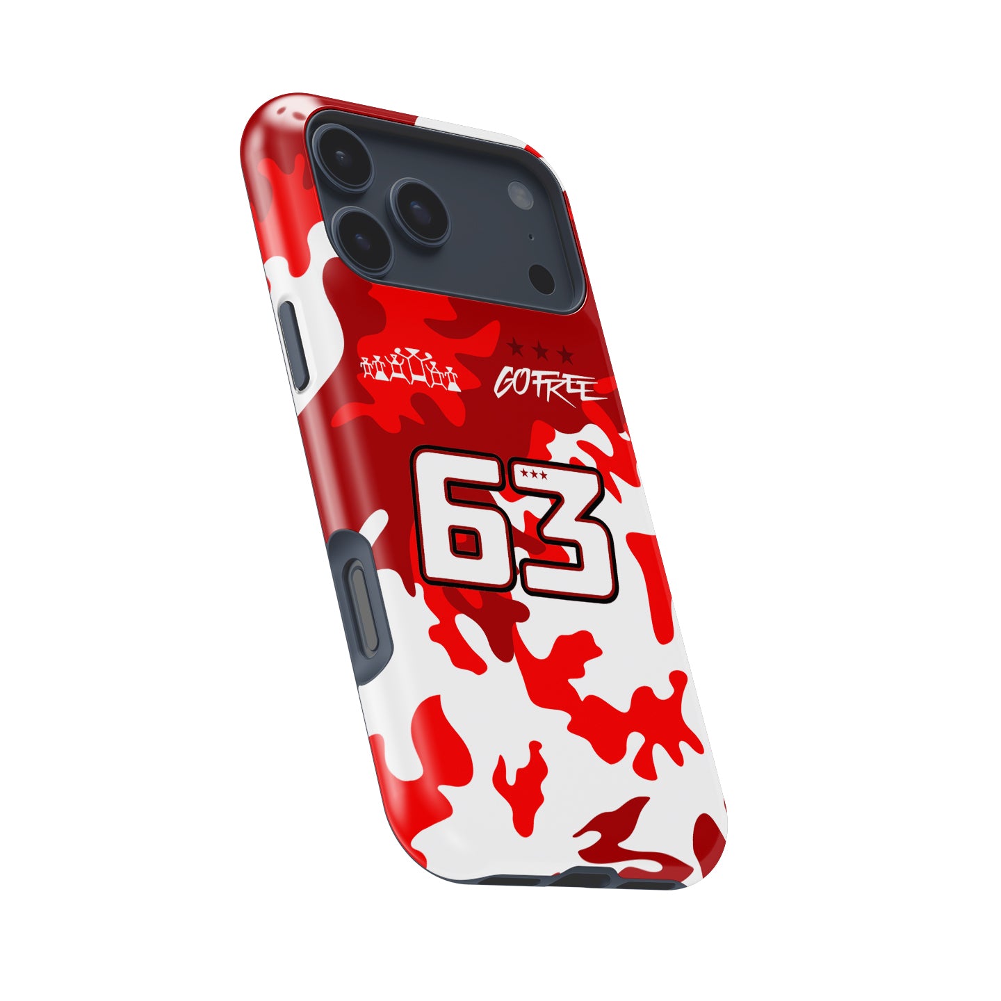 Francesco Bagnaia #63 Red Camo Helmet Phone Case | Ducati MotoGP 2026 Edition for iPhone