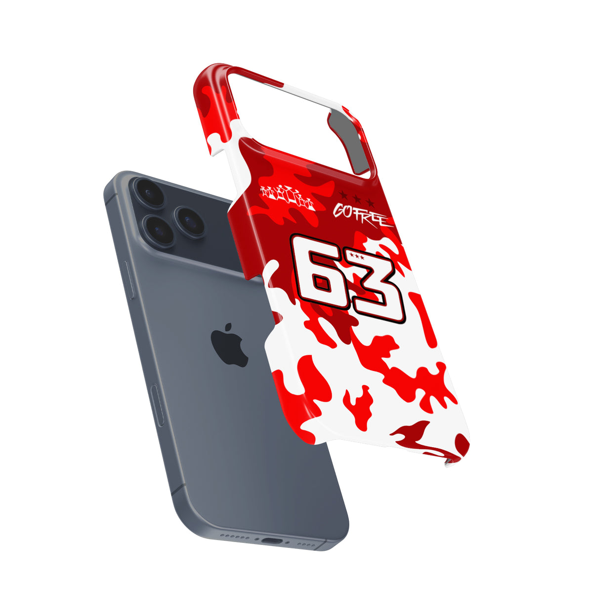 Francesco Bagnaia #63 Red Camo Helmet Phone Case | Ducati MotoGP 2026 Edition for iPhone