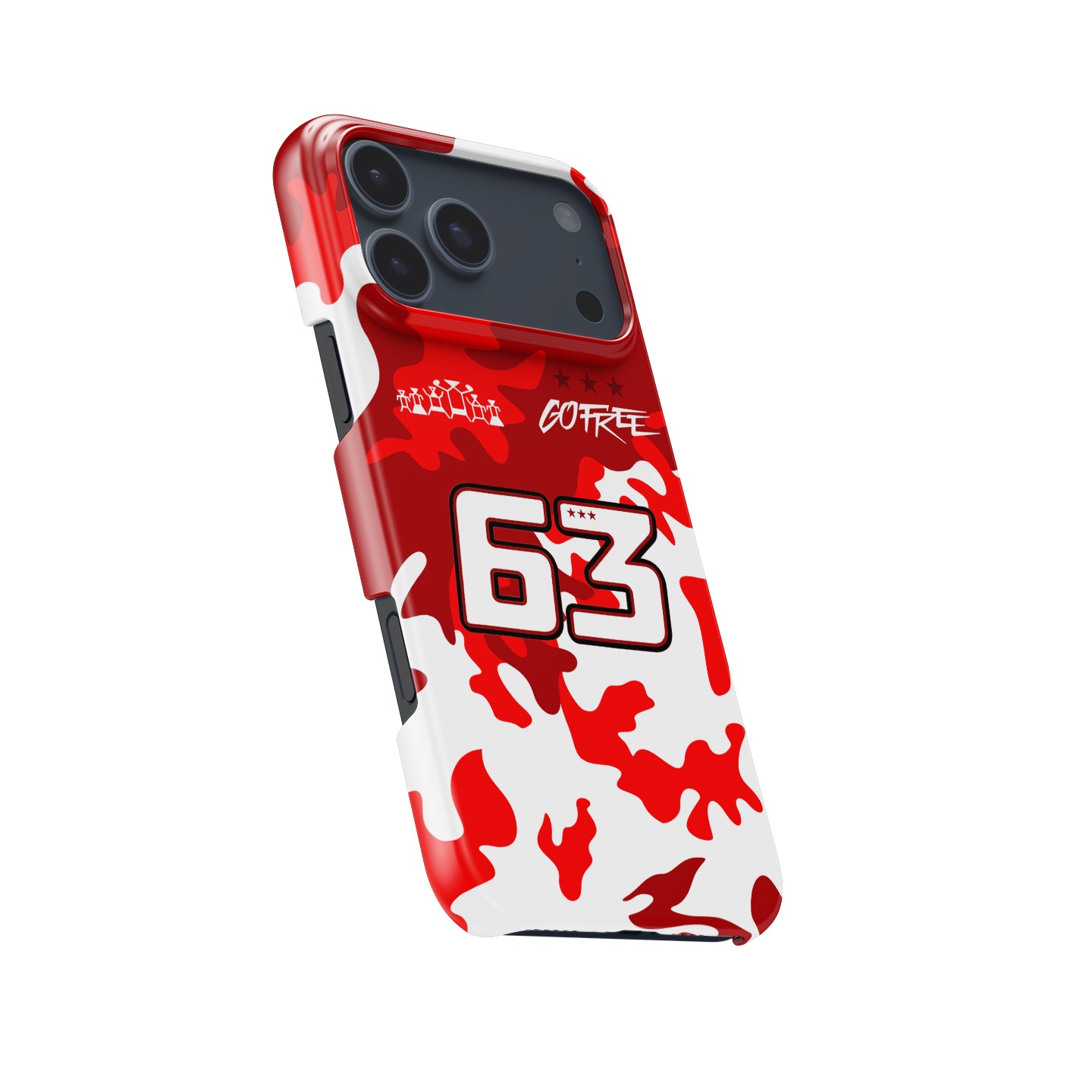 Francesco Bagnaia #63 Red Camo Helmet Phone Case | Ducati MotoGP 2026 Edition for iPhone