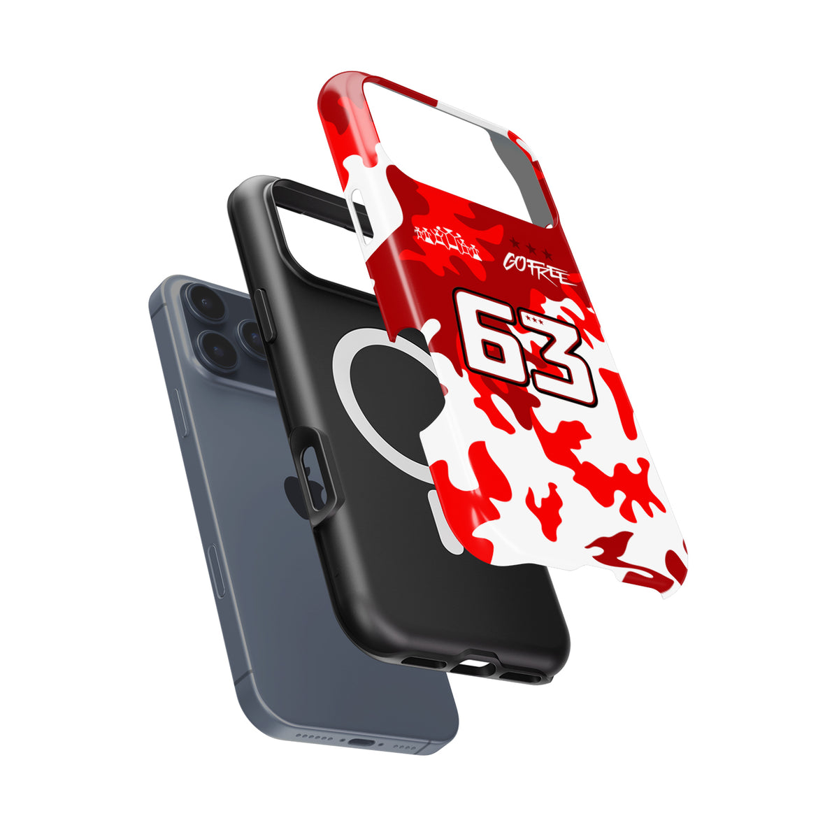 Francesco Bagnaia #63 Red Camo Helmet Phone Case | Ducati MotoGP 2026 Edition for iPhone