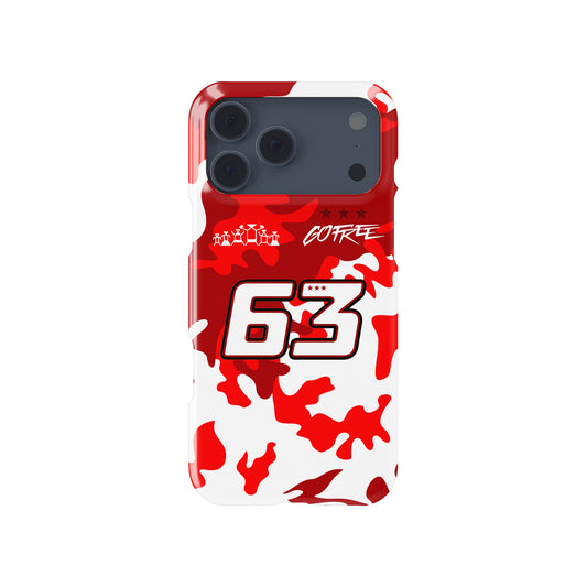 Francesco Bagnaia #63 Red Camo Helmet Phone Case | Ducati MotoGP 2026 Edition for iPhone