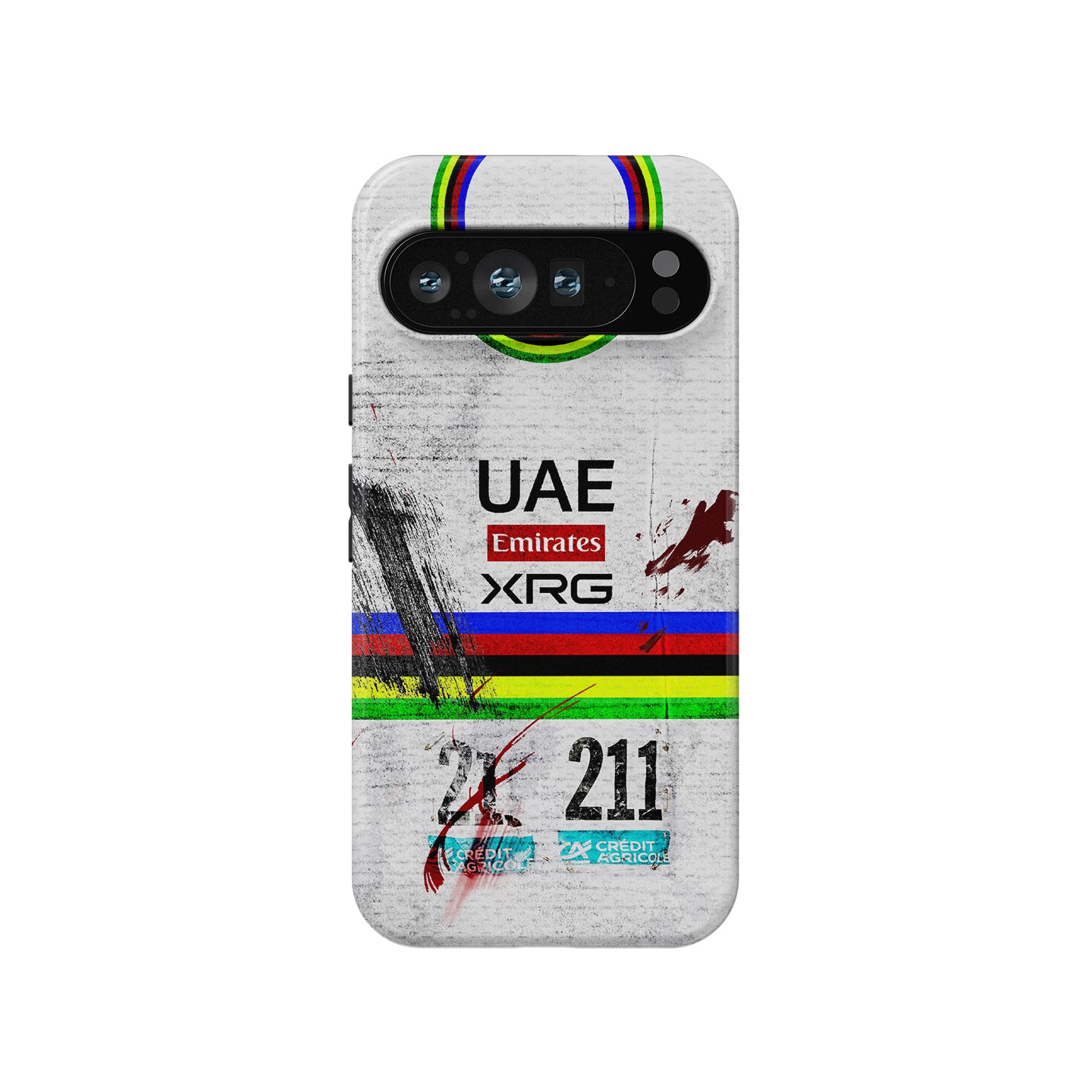 Milan-San Remo 2026 Champion — Tadej Pogačar #211 | UAE Team Emirates XRG Crash Edition Phone Case for Google Pixel, Xiaomi & More