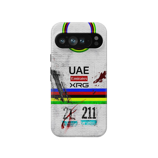 Milan-San Remo 2026 Champion — Tadej Pogačar #211 | UAE Team Emirates XRG Crash Edition Phone Case for Google Pixel, Xiaomi & More