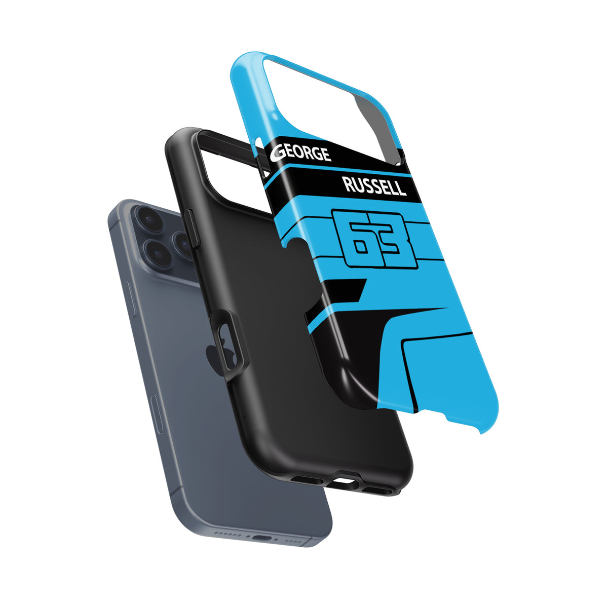 George Russell 2025 F1 Helmet Livery – Racing Number 63 Edition Formula 1 racing iPhone case view 6