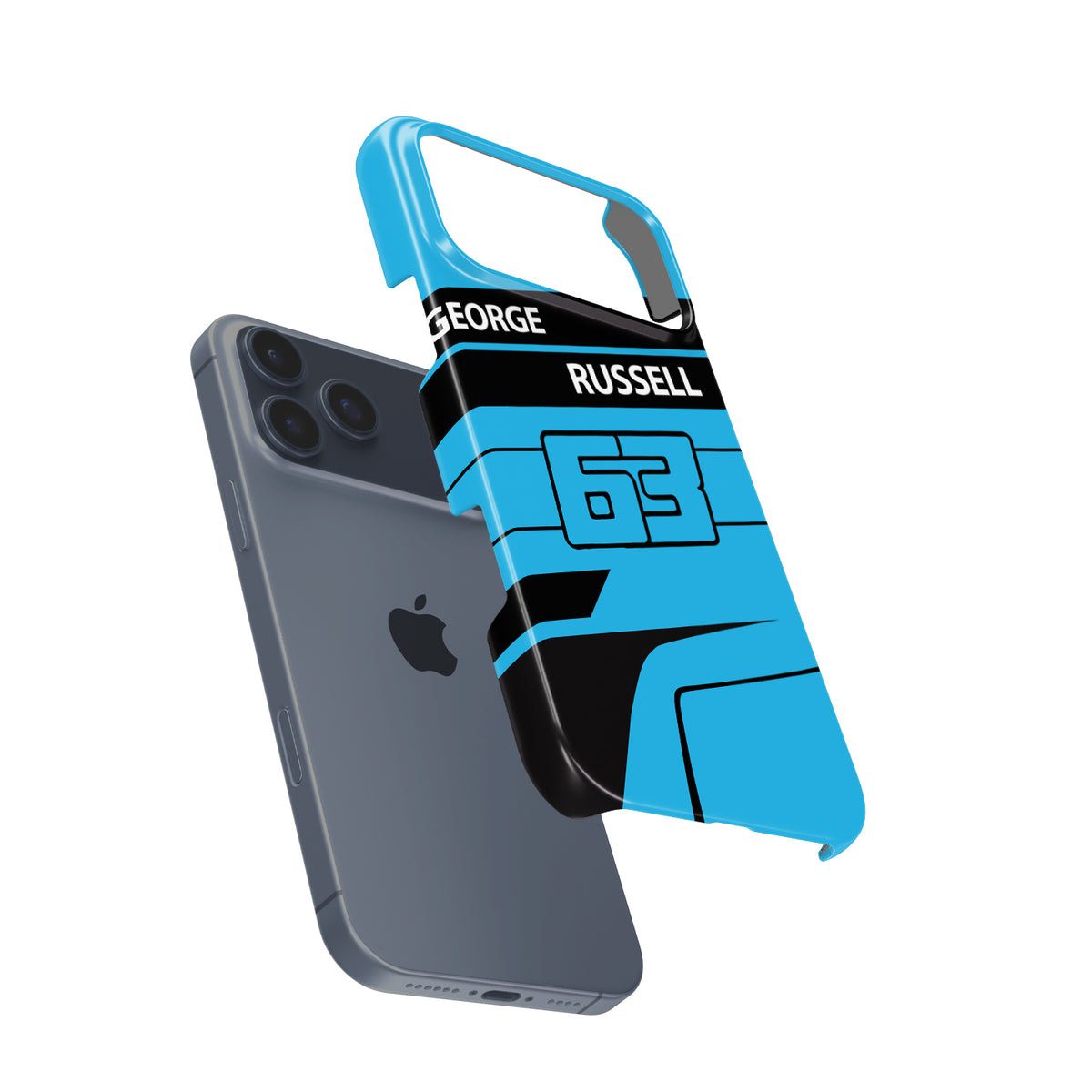 George Russell 2025 F1 Helmet Livery – Racing Number 63 Edition Formula 1 racing iPhone case view 3