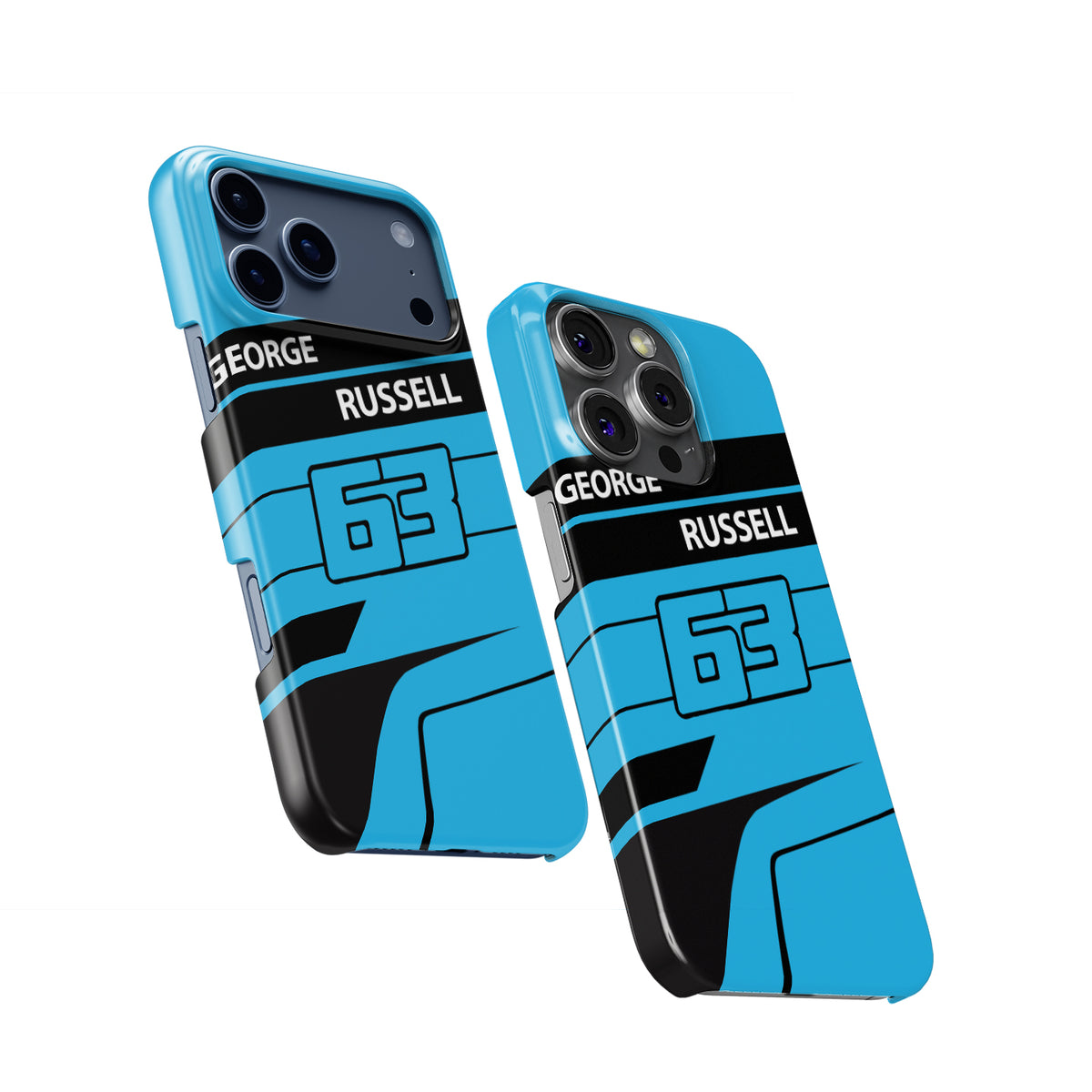 George Russell 2025 F1 Helmet Livery – Racing Number 63 Edition Formula 1 racing iPhone case view 2