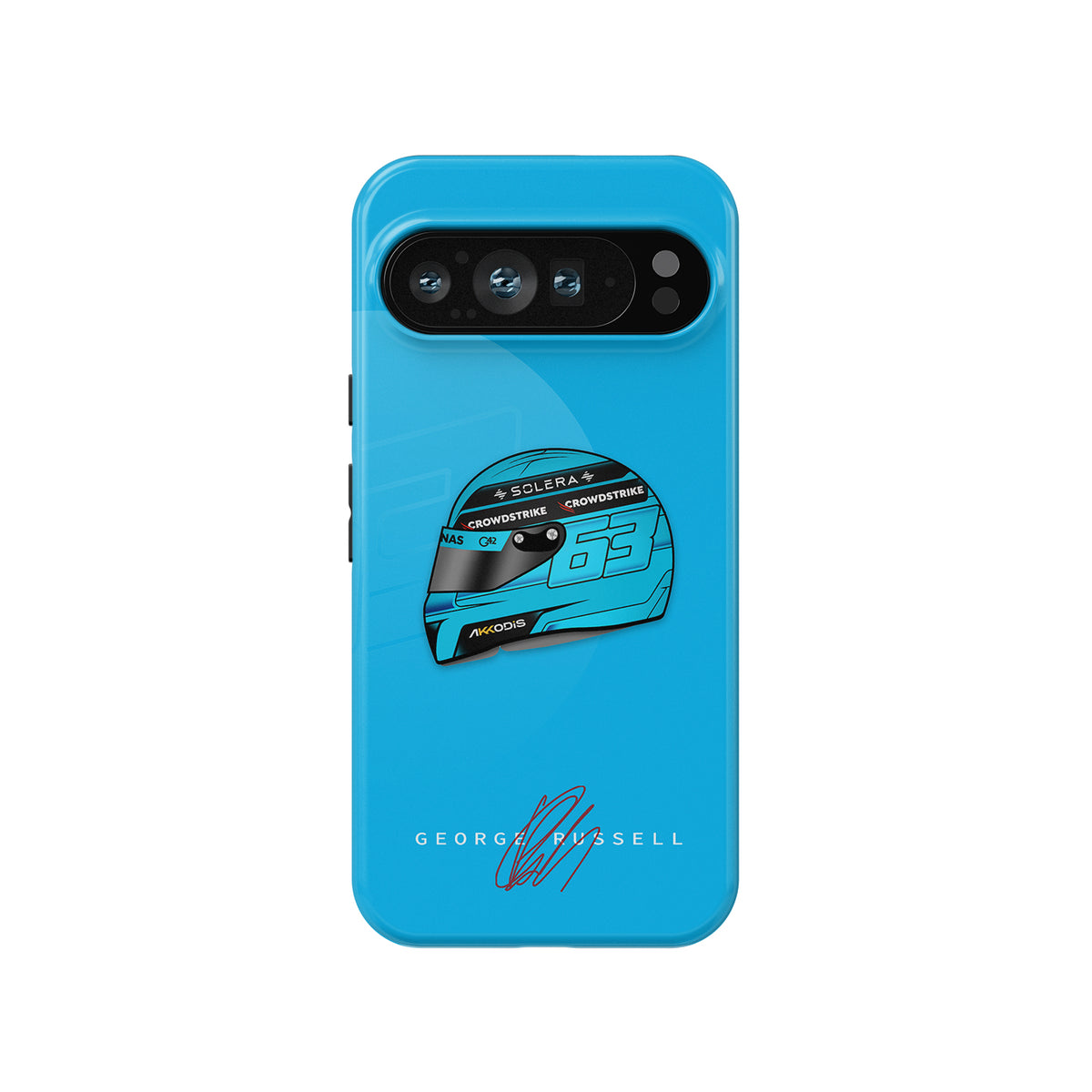 George Russell 2024 Helmet Design for Google, OnePlus, Huawei, Xiaomi