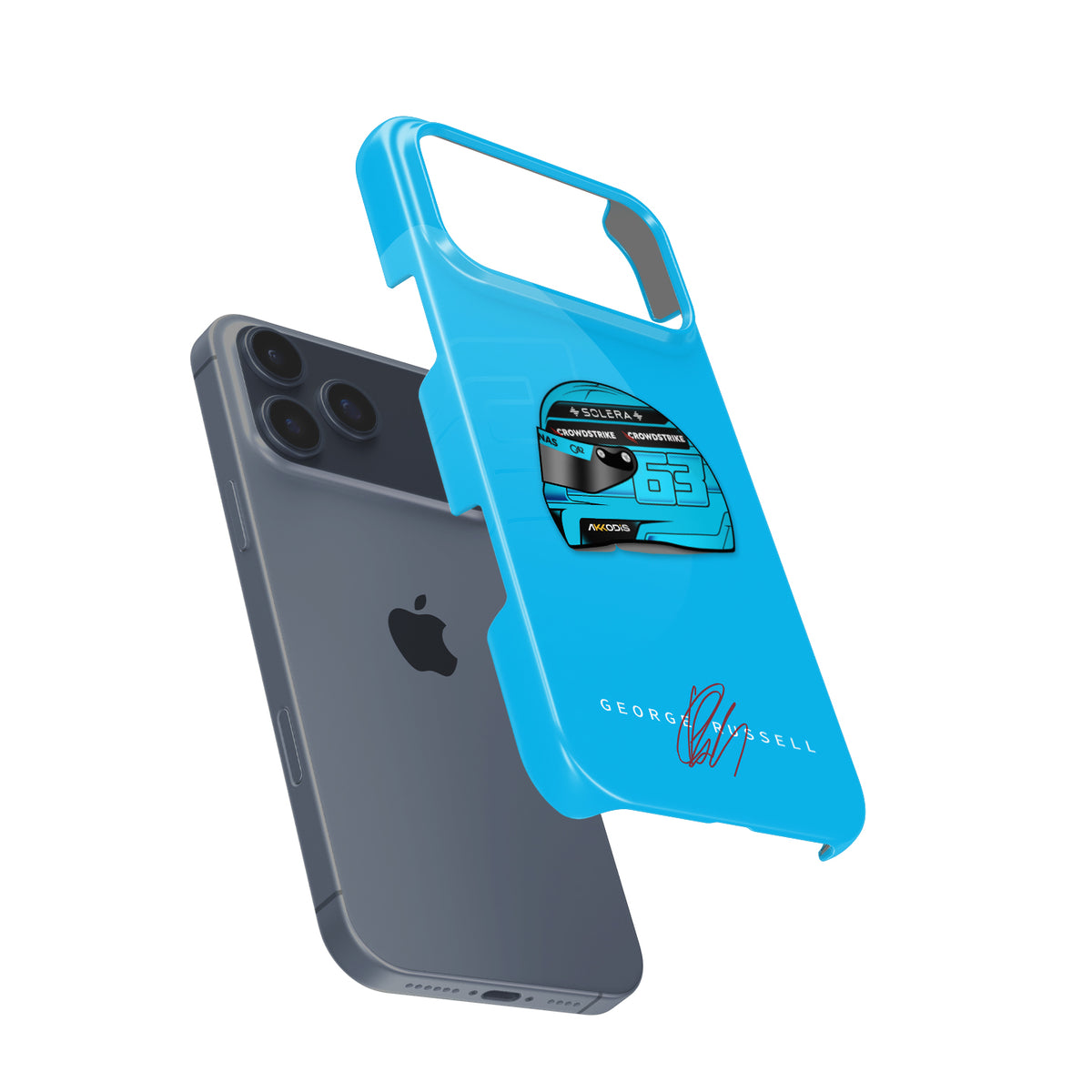 George Russell 2024 Helmet Design Formula 1 racing iPhone case view 3
