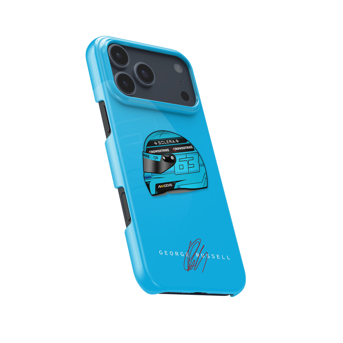 George Russell 2024 Helmet Design Formula 1 racing iPhone case view 5
