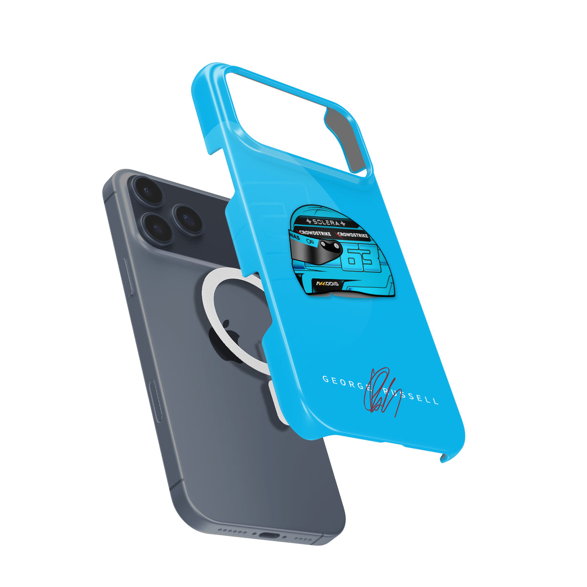 George Russell 2024 Helmet Design Formula 1 racing iPhone case view 4