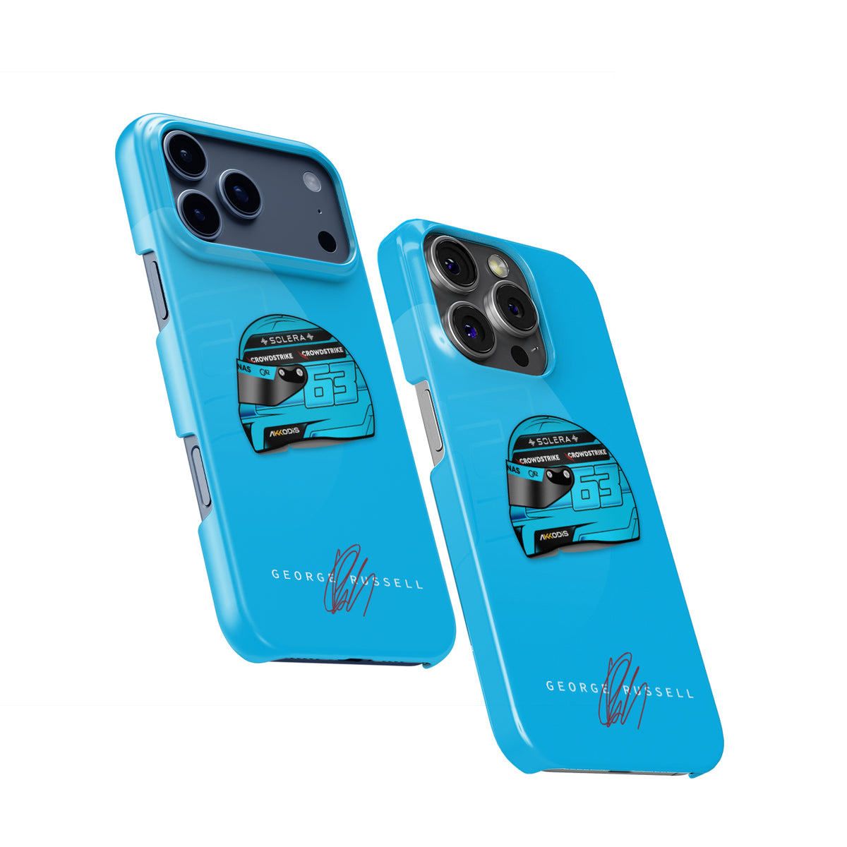 George Russell 2024 Helmet Design Formula 1 racing iPhone case view 2