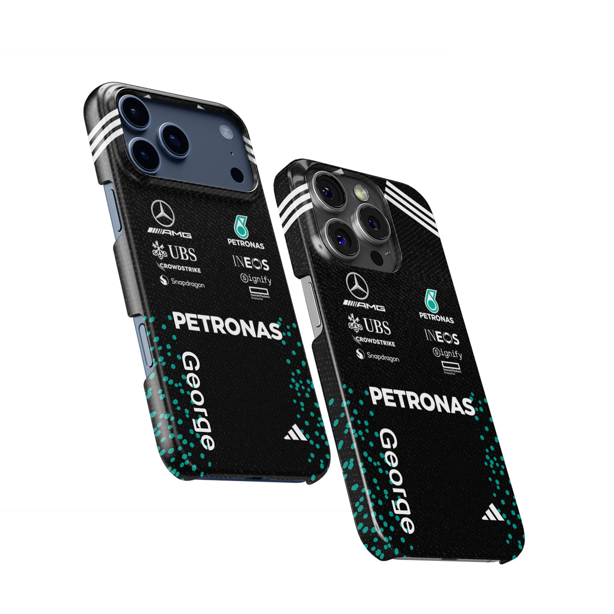 George Russell 2025 Mercedes F1 Race Suit – AMG Petronas Edition Formula 1 racing iPhone case view 2