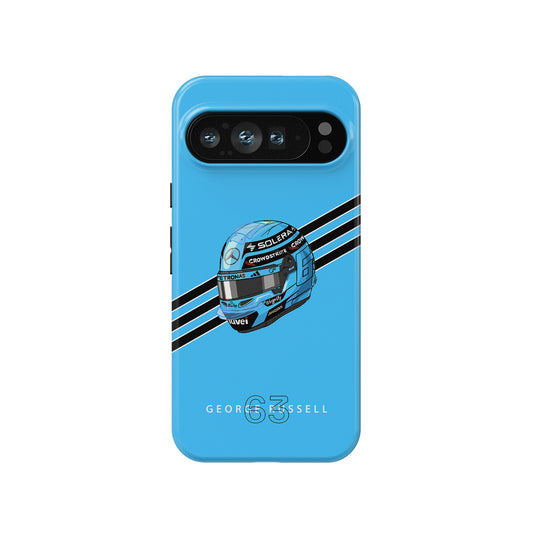 George Russell 2025 Helmet Phone Case – Multi-Device Blue Edition (Pixel, Xiaomi, OnePlus, Huawei)
