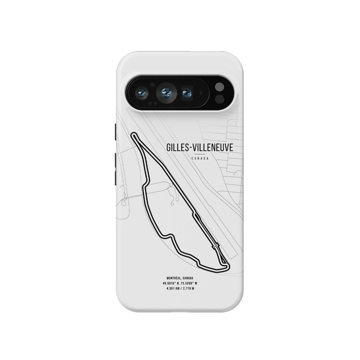 Gilles Villeneuve Montreal F1 Track Grand Prix Map - Google Phone Case