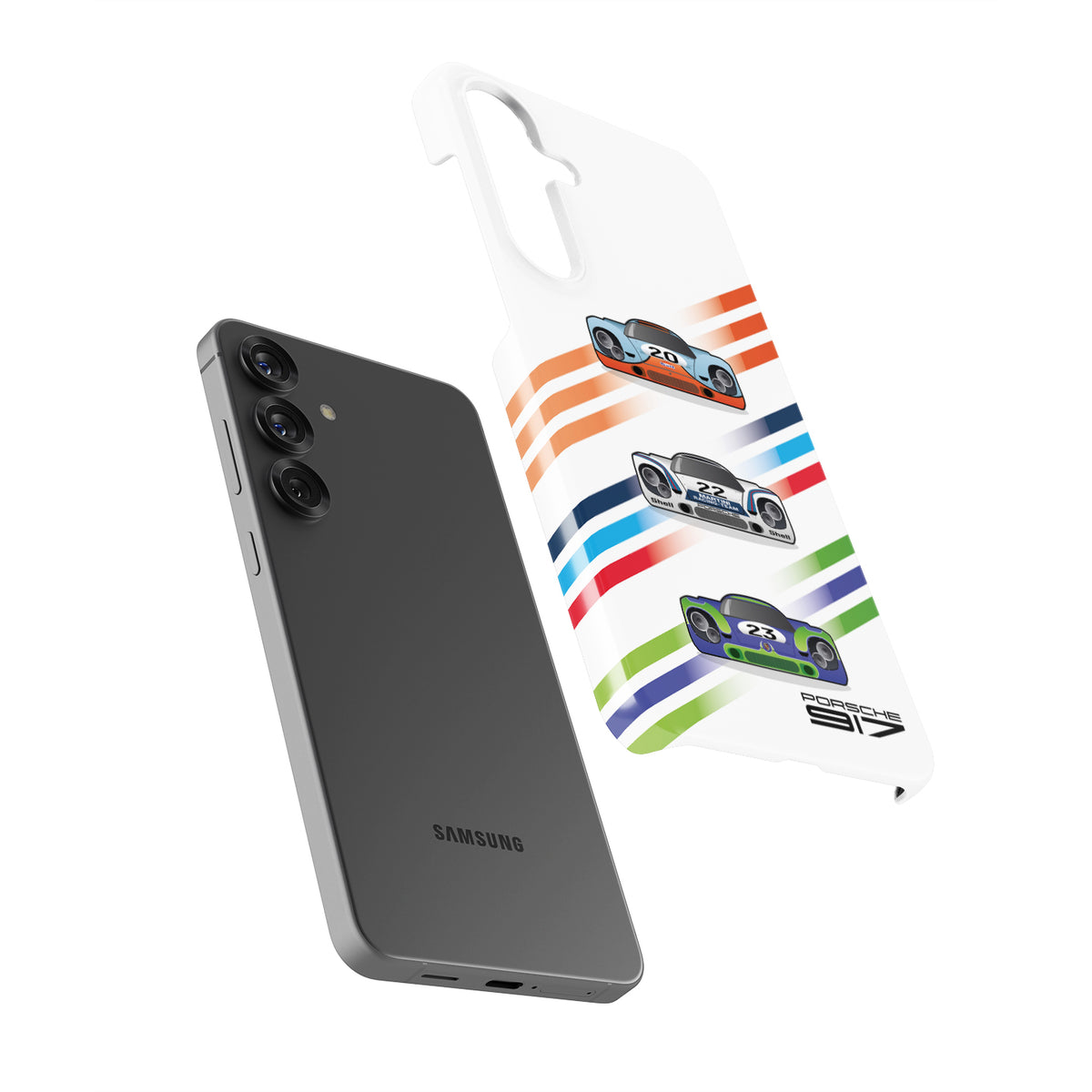 Porsche 917 Gulf, Martini, and Hippie Samsung Case – Classic Racing Legacy