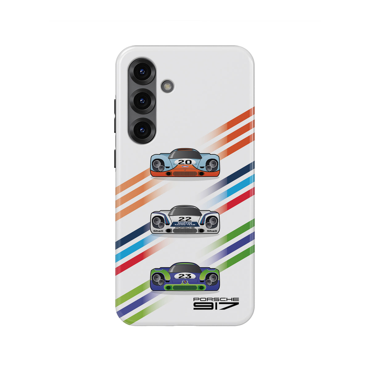 Porsche 917 Gulf, Martini, and Hippie Samsung Case – Classic Racing Legacy