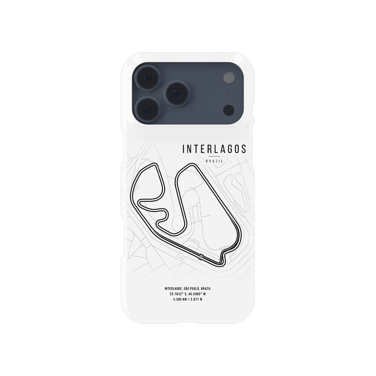 Interlagos F1 Track Map Grand Prix Formula 1 racing iPhone case view 1