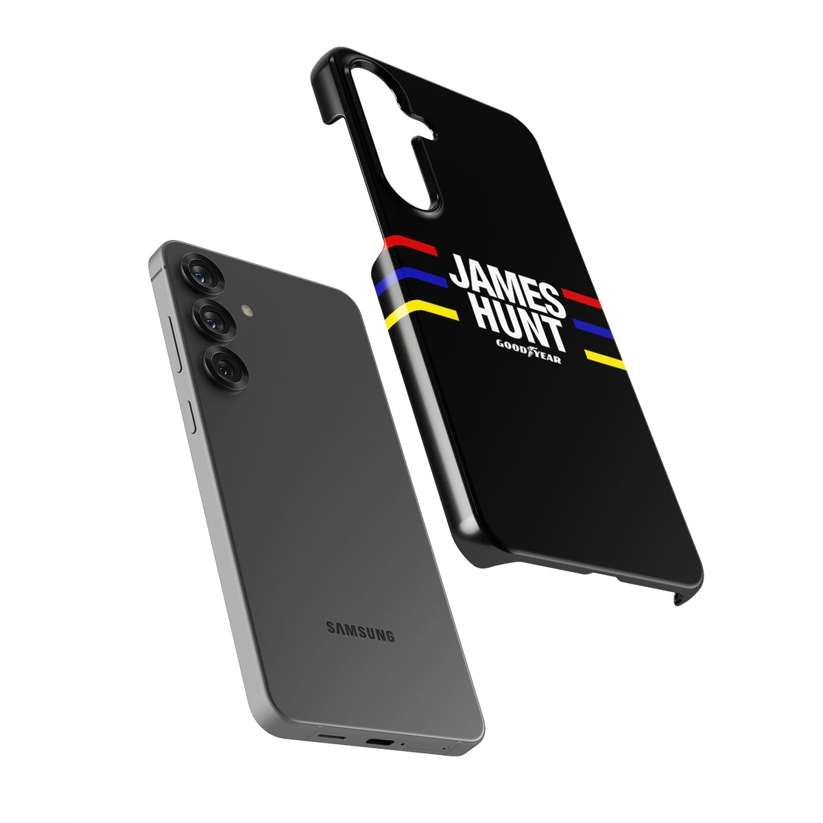 Relive Racing Glory: James Hunt Helmet Samsung Case