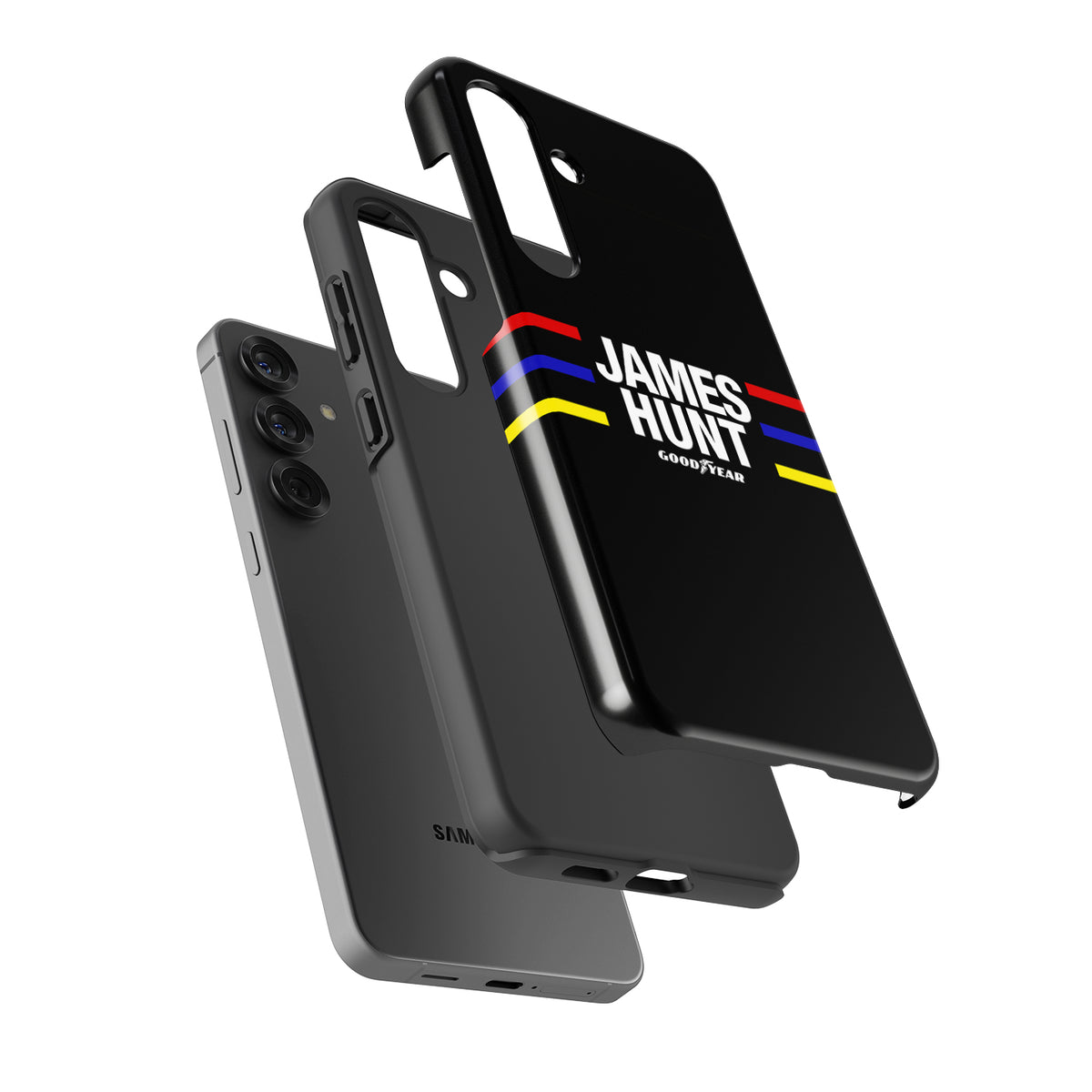 Relive Racing Glory: James Hunt Helmet Samsung Case