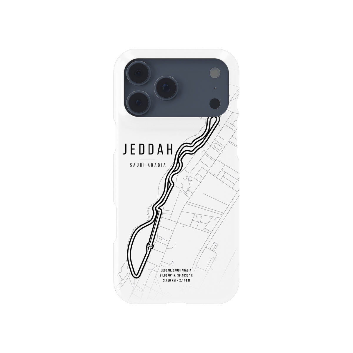 Jeddah F1 Track Map Grand Prix Formula 1 racing iPhone case view 1