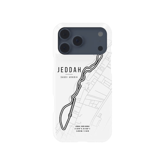 Jeddah F1 Track Map Grand Prix Formula 1 racing iPhone case view 1