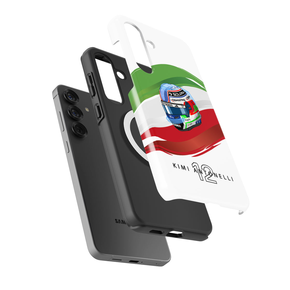 Andrea Kimi Antonelli 2025 Helmet Phone Case – Italian F1 Design for Samsung Galaxy