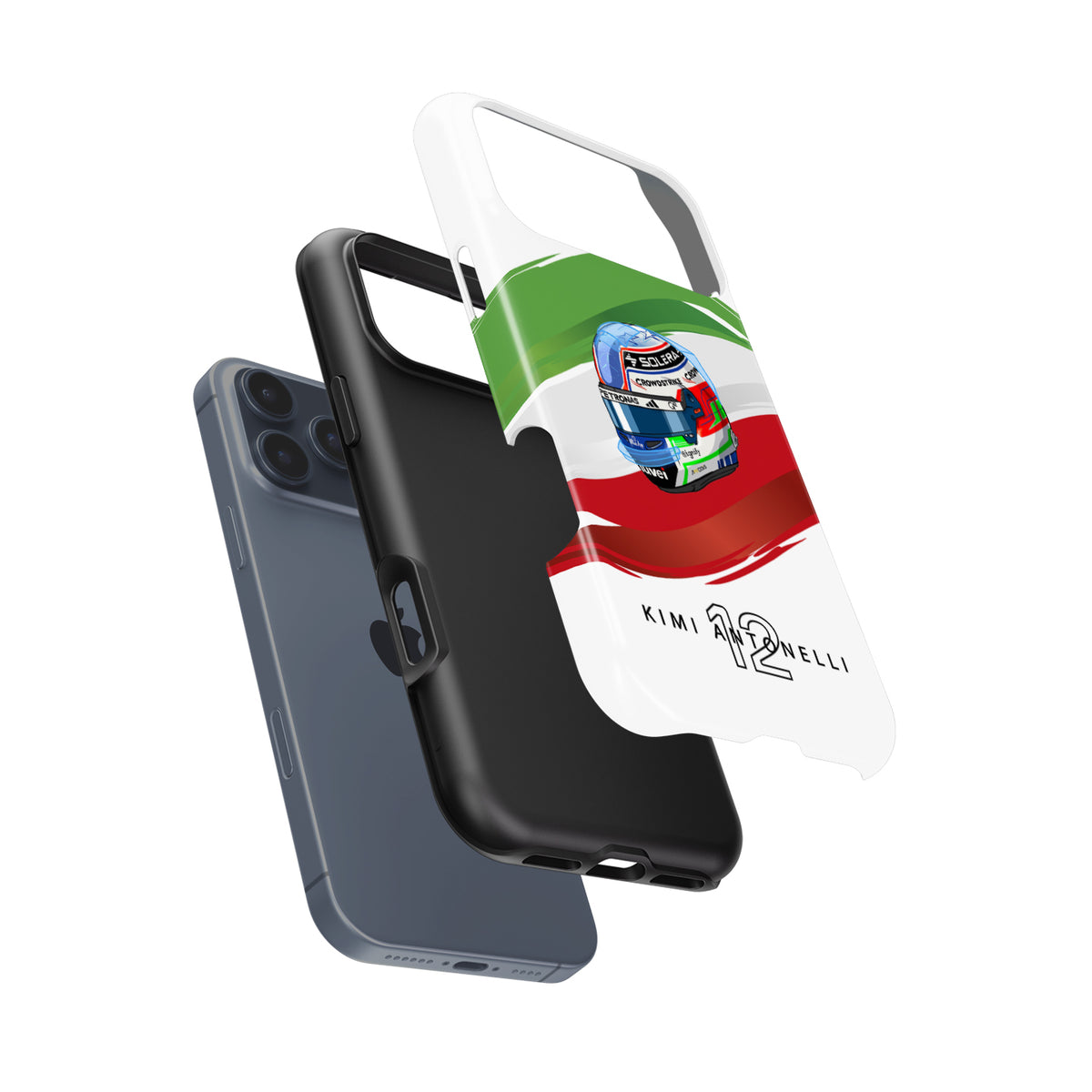 Andrea Kimi Antonelli 2025 Helmet Phone Case – Italian Tribute for iPhone (Mercedes Edition)