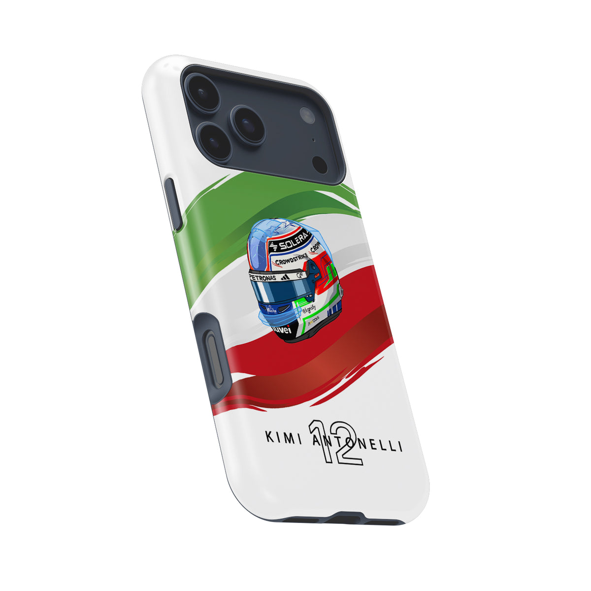 Andrea Kimi Antonelli 2025 Helmet Phone Case – Italian Tribute for iPhone (Mercedes Edition)
