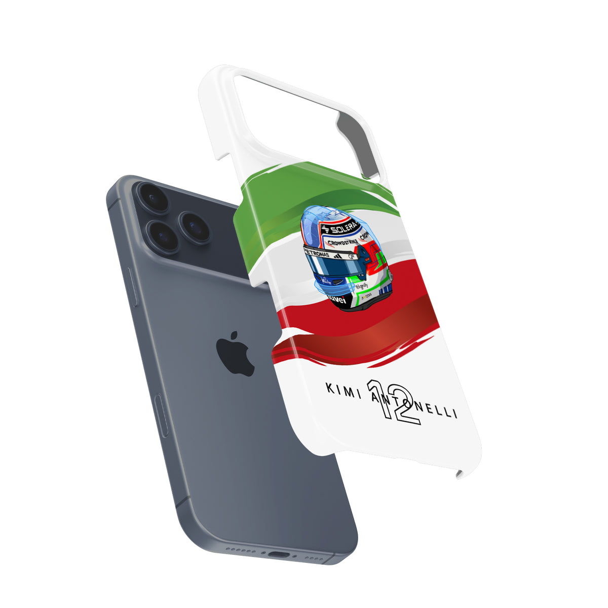 Andrea Kimi Antonelli 2025 Helmet Phone Case – Italian Tribute for iPhone (Mercedes Edition)
