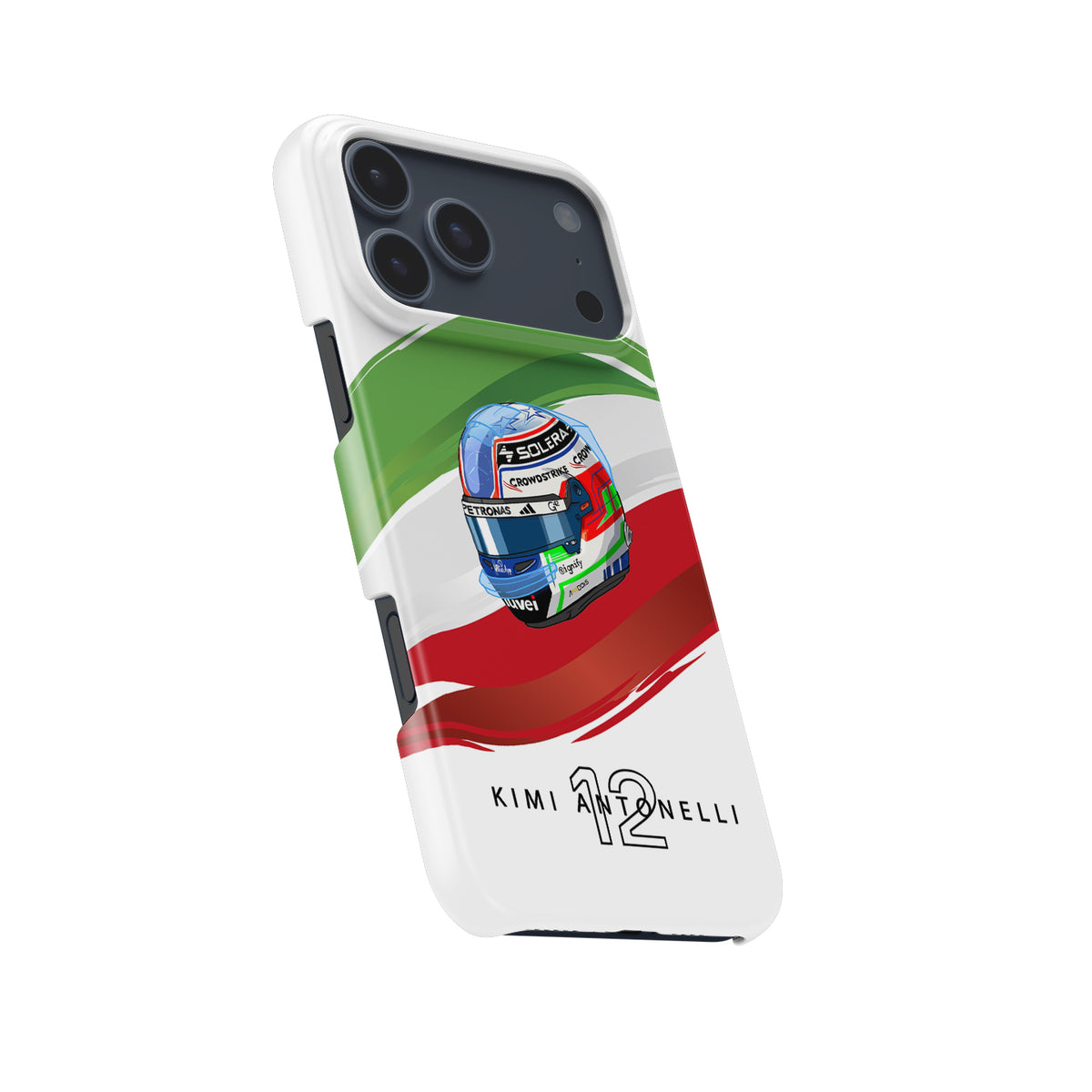 Andrea Kimi Antonelli 2025 Helmet Phone Case – Italian Tribute for iPhone (Mercedes Edition)
