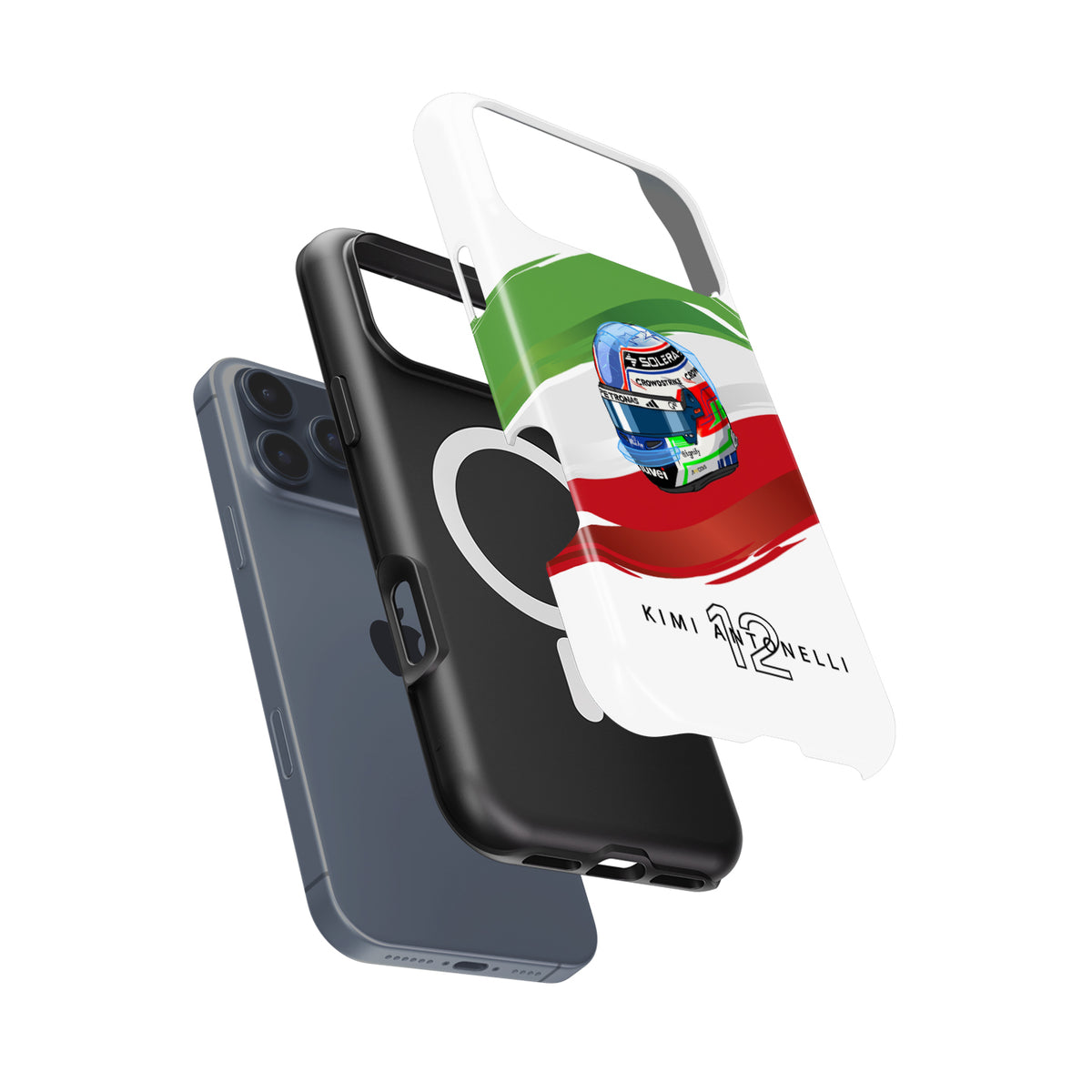 Andrea Kimi Antonelli 2025 Helmet Phone Case – Italian Tribute for iPhone (Mercedes Edition)