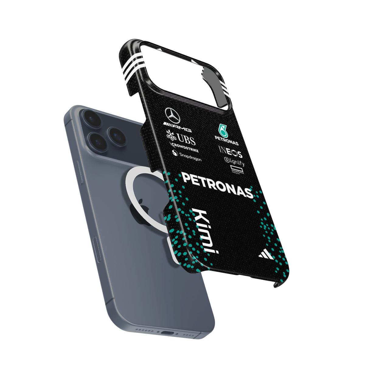Kimi Antonelli 2025 Mercedes F1 Race Suit – AMG Petronas Edition Formula 1 racing iPhone case view 4