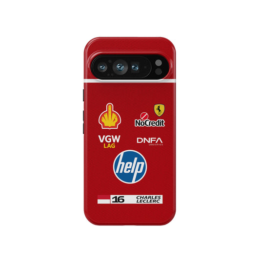 Leclerc Ferrari Parody Race Suit Phone Case – Satirical “HELP” Edition (Android)
