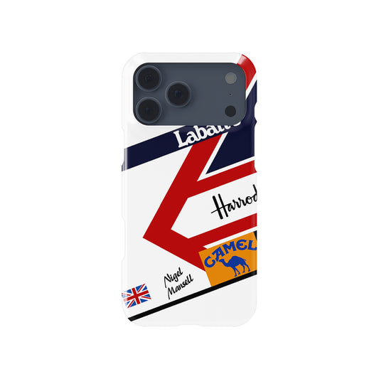 Nigel Mansell F1 Helmet Livery Formula 1 racing iPhone case view 1