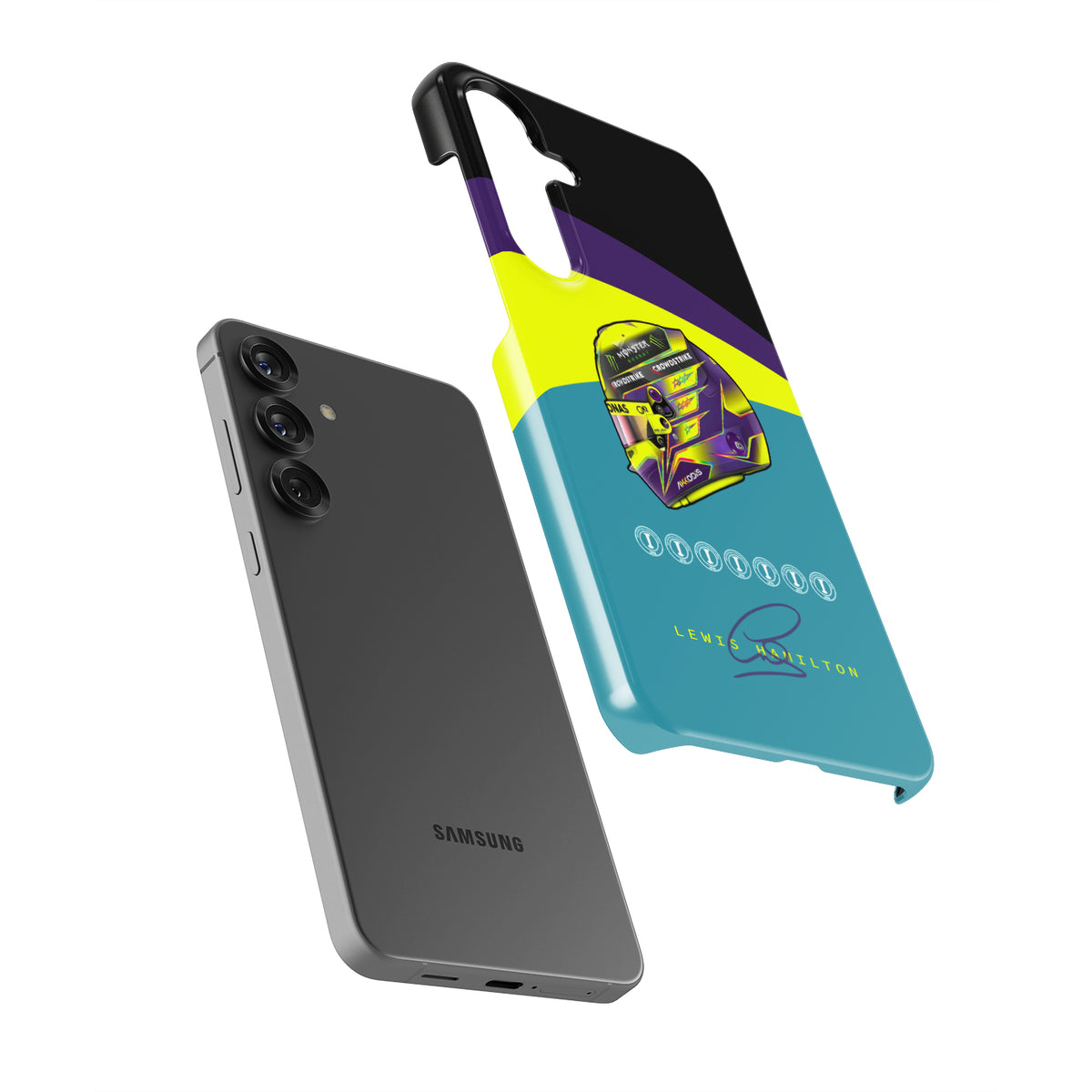 Lewis Hamilton 2023 F1 Helmet Design Samsung Phone Case