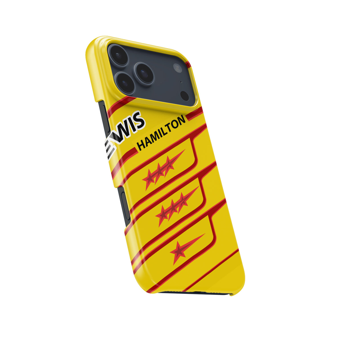Lewis Hamilton 2025 Ferrari Helmet Livery – LH44 First Ferrari Formula 1 racing iPhone case view 5