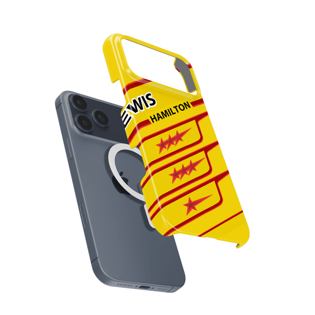 Lewis Hamilton 2025 Ferrari Helmet Livery – LH44 First Ferrari Formula 1 racing iPhone case view 4