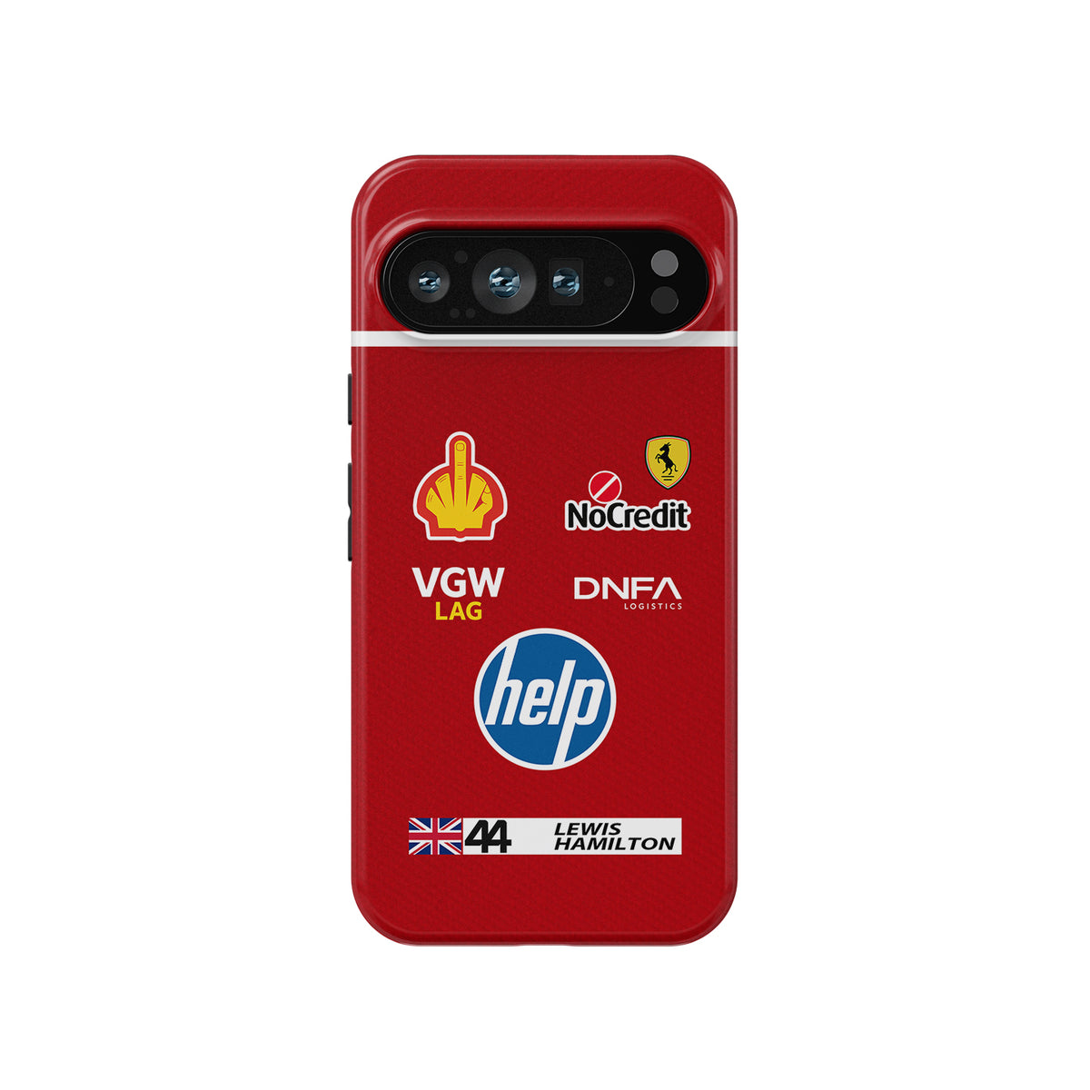 Lewis Hamilton Ferrari Parody Race Suit Phone Case – Satirical “HELP” Edition (Android)