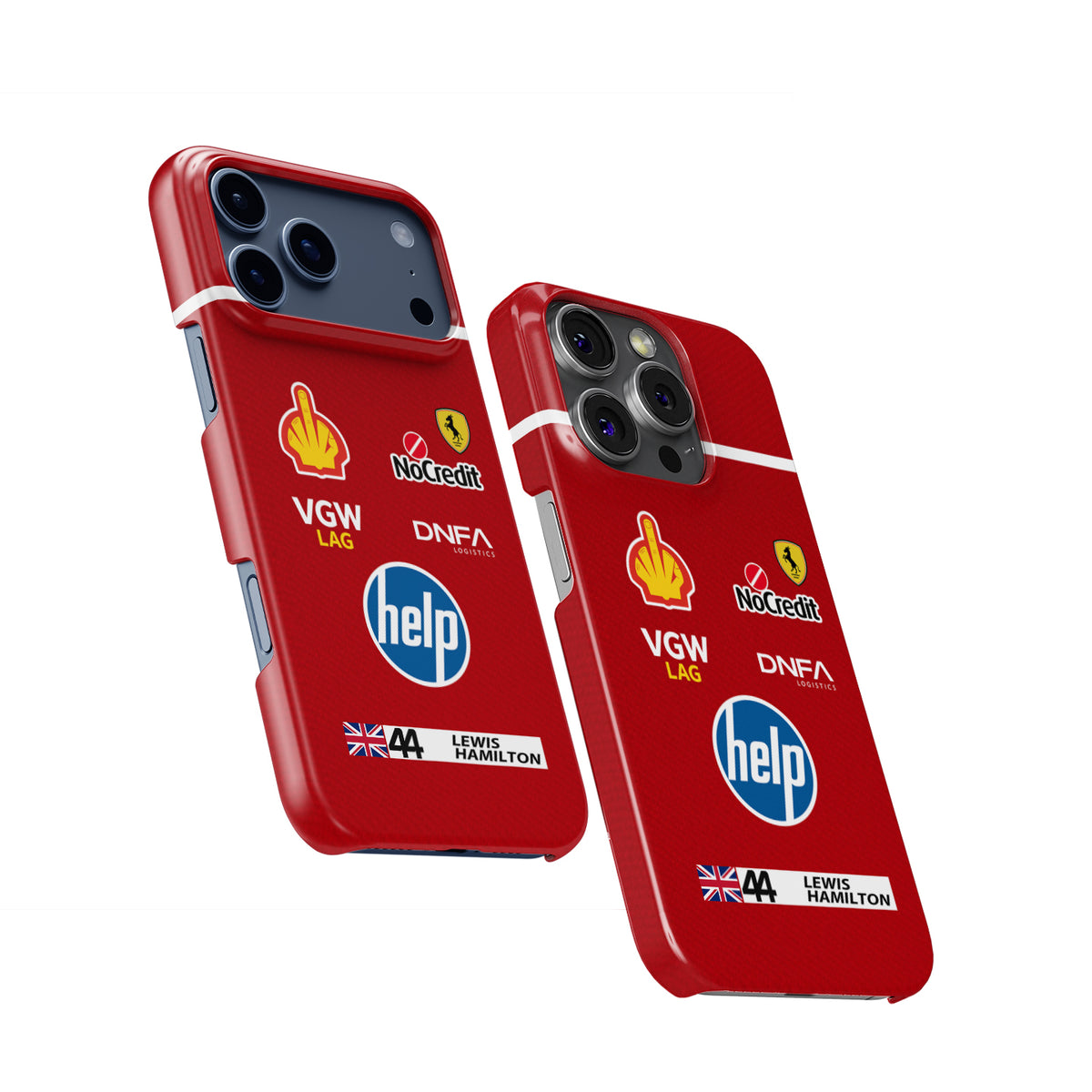 Lewis Hamilton Ferrari Parody Race Suit – Satirical “HELP” Edition Formula 1 racing iPhone case view 2