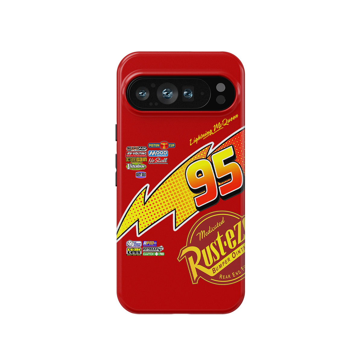 Lightning #95 Racing Phone Case – Rust-eze Livery Design (Pixel / OnePlus / Xiaomi / Huawei)